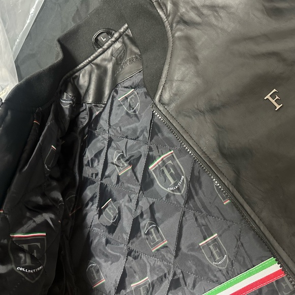 F Collections Faux Leather Jacket (Style M19120) - Brand New L size - Picture 4 of 9